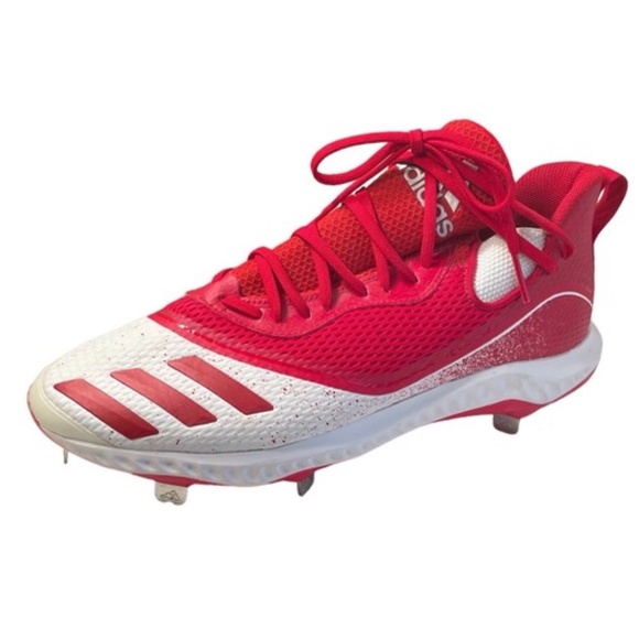 Adidas Litestrike Mens Baseball Softball Cleats Size 12 Red White - Picture 1 of 9